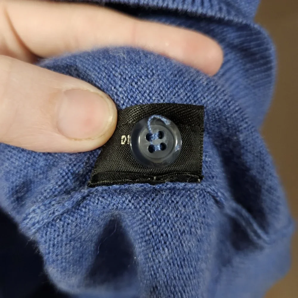 MURANO‎ 100% Merino Wool Sweater Mens 2XLT Blue Polo Long Sleeve Australia